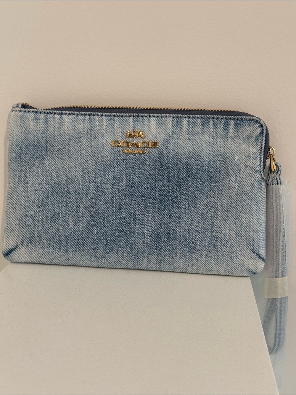 Coach Loved Denim Large Wristlet with Gold Hardware - Picture 2 of 10